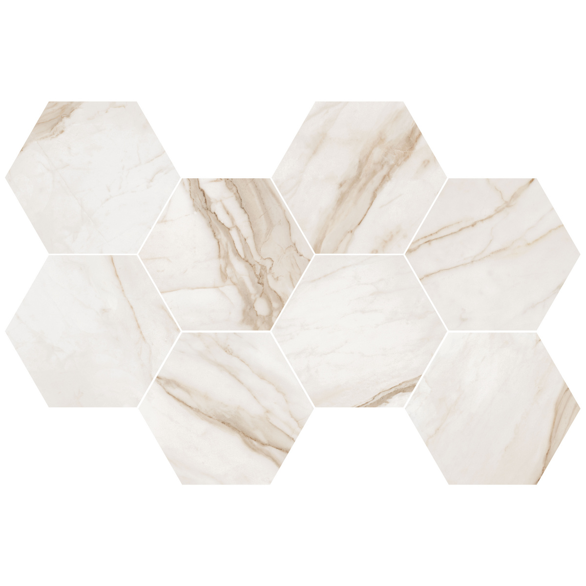 SUPREME GOLDEN CALACATTA AGED 51X29,2 MOSAICO HEXAGON /FLAVIKER/