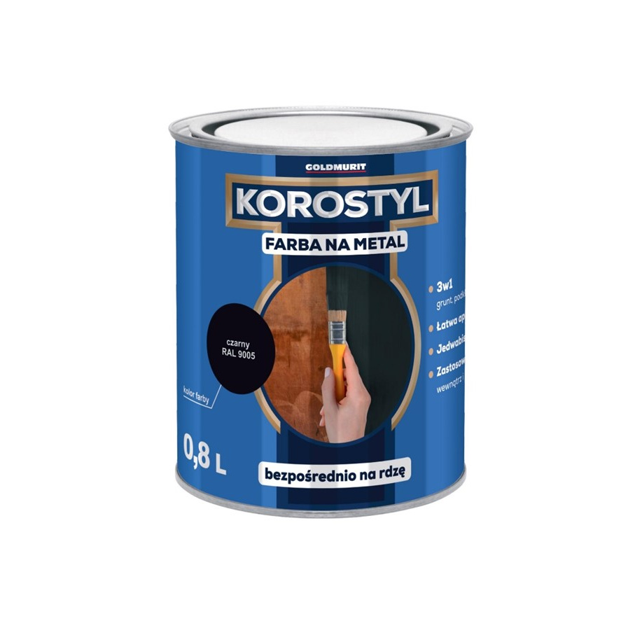 FARBA NA METAL GOLDMURIT KOROSTYL 0.8L CZARNY 9005