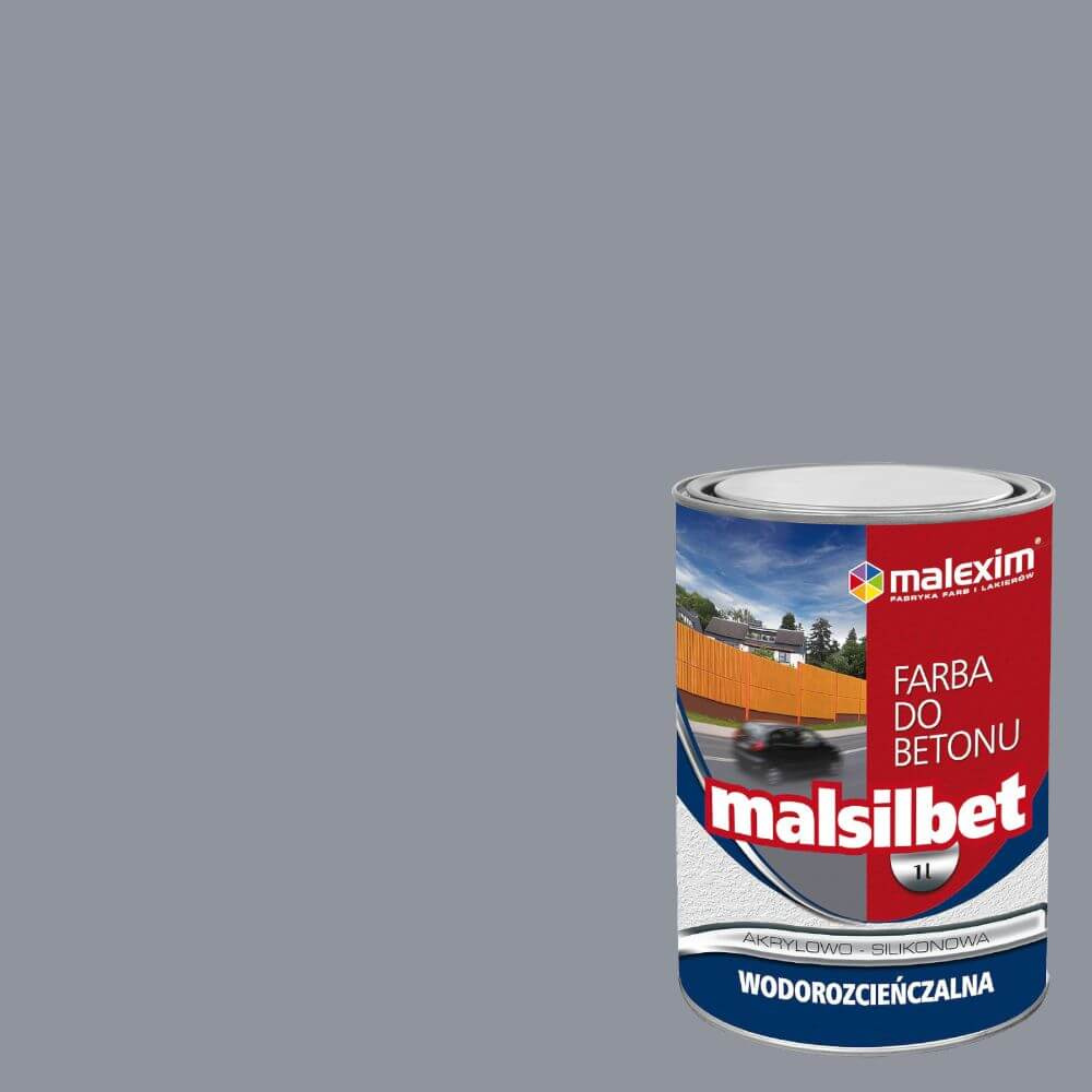 FARBA AKRYLOWO-SILIKONOWA DO BETONU MALEXIM MALSILBET 5L SZARY JASNY