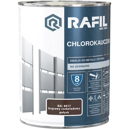 EMALIA CHLOROKAUCZUKOWA RAFIL 0.9L BRĄZ CIEMNY RAL 8017