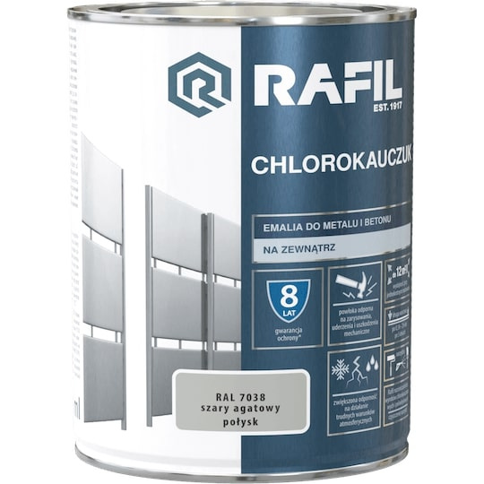 EMALIA CHLOROKAUCZUKOWA RAFIL 0.9L SZARY AGATOWY RAL 7038