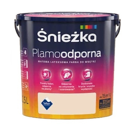 FARBA LATEKSOWA ŚNIEŻKA PLAMOODPORNA 5L NIESZABLONOWA P13