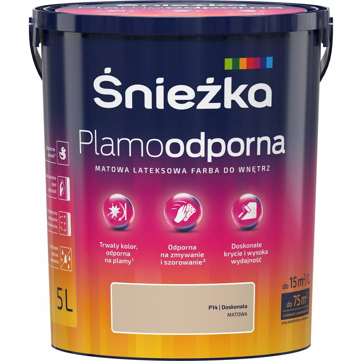 FARBA LATEKSOWA ŚNIEŻKA PLAMOODPORNA 5L DOSKONAŁA P14
