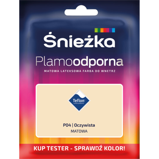 FARBA LATEKSOWA ŚNIEŻKA PLAMOODPORNA TESTER 30ML OCZYWISTA P04